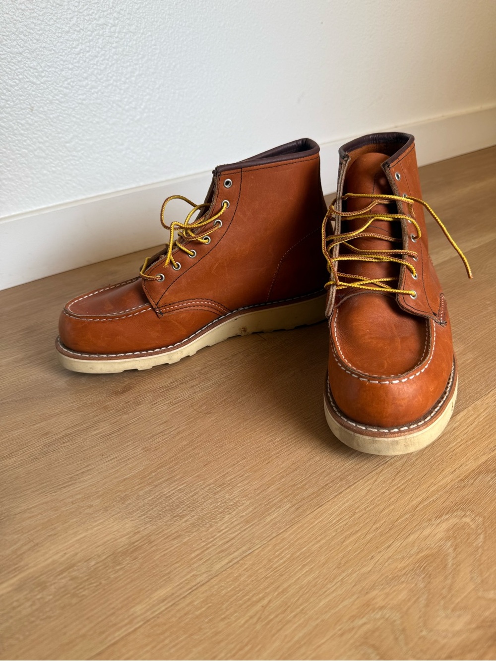 Red Wing Shoes Brown Leather Moc Toe Wedge Boots